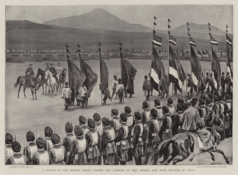 A Port Arthur helyőrséget alkotó kínai csapatok áttekintése, amelyet most Japán fektet be alkotó: Frank Dadd