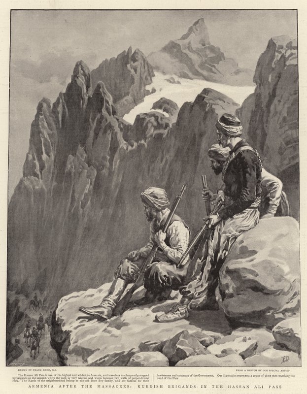 Örményország a mészárlások után, kurd brigádok a Hassan Ali-hágónál alkotó: Frank Dadd