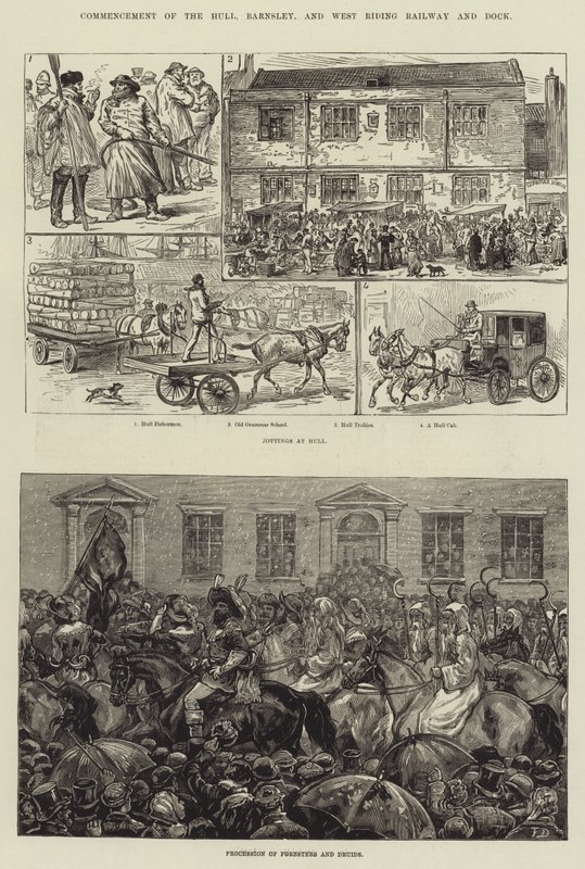 A Hull, Barnsley és West Riding vasút és dokk megkezdése alkotó: Frank Dadd
