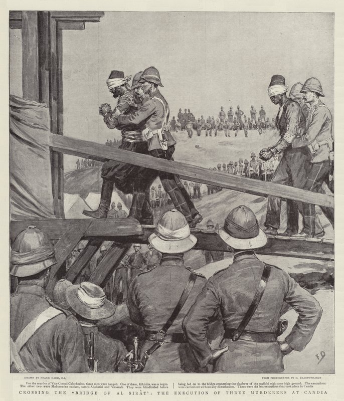 Átkelés az Al Sirat hídján, három gyilkos kivégzése Candiánál alkotó: Frank Dadd