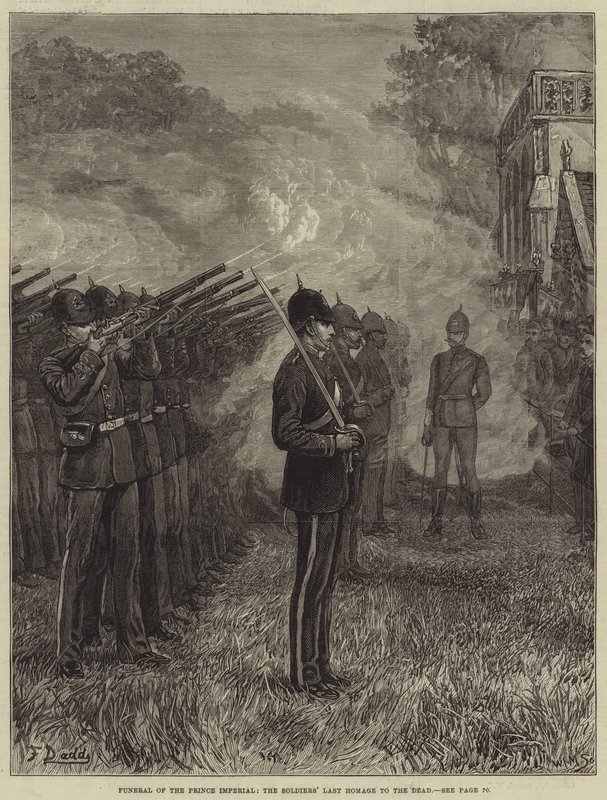 A császári herceg temetése, a katonák utolsó hódolata a halottak előtt alkotó: Frank Dadd