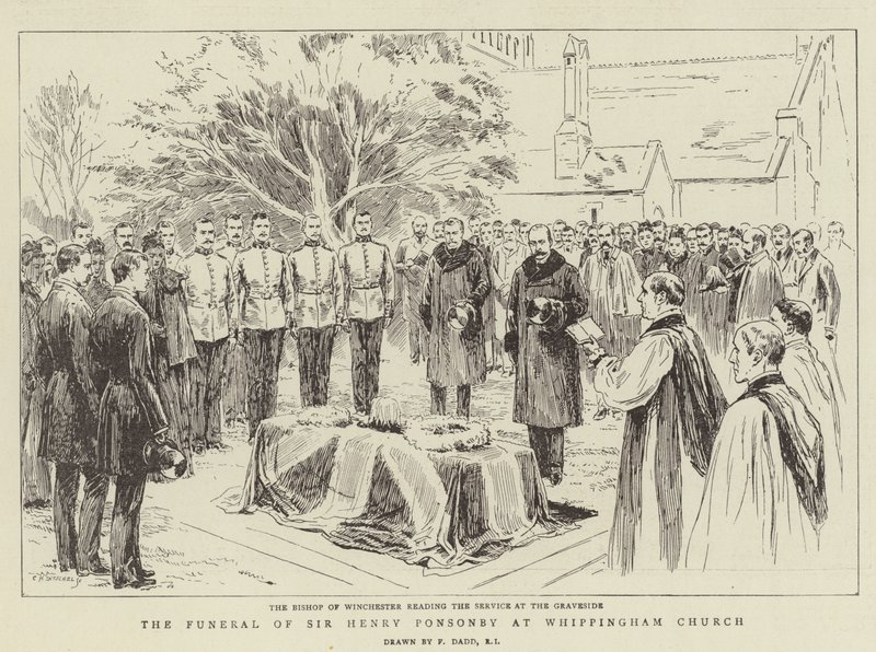 Sir Henry Ponsonby temetése a Whippingham templomban alkotó: Frank Dadd