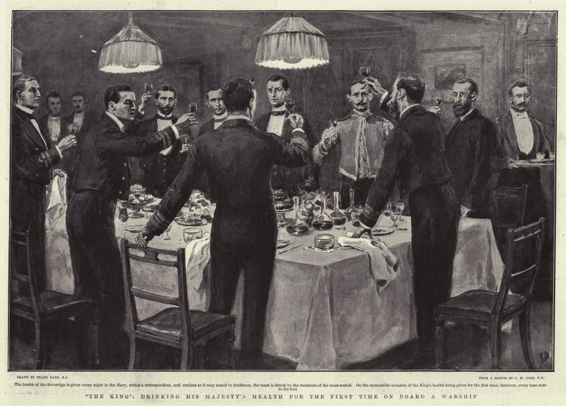 A király, aki először issza Őfelsége egészségét egy hadihajó fedélzetén alkotó: Frank Dadd