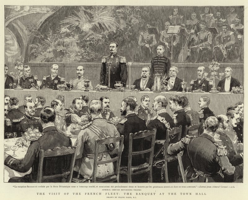 A francia flotta látogatása, bankett a városházán alkotó: Frank Dadd