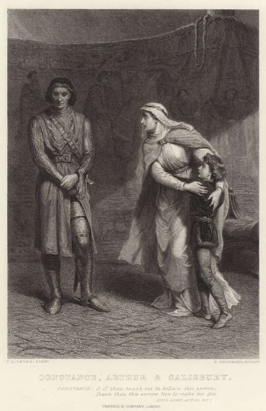 Constance, Arthur és Salisbury, János király, III. felvonás, Sc I alkotó: Frank Dicksee