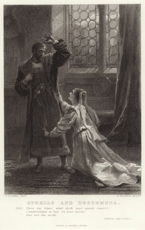 Othello és Desdemona, Othello, IV. felvonás, Sc 2 alkotó: Frank Dicksee
