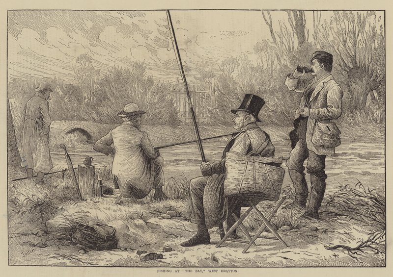 Horgászat a The Bay-ben, West Draytonban alkotó: Frank Feller