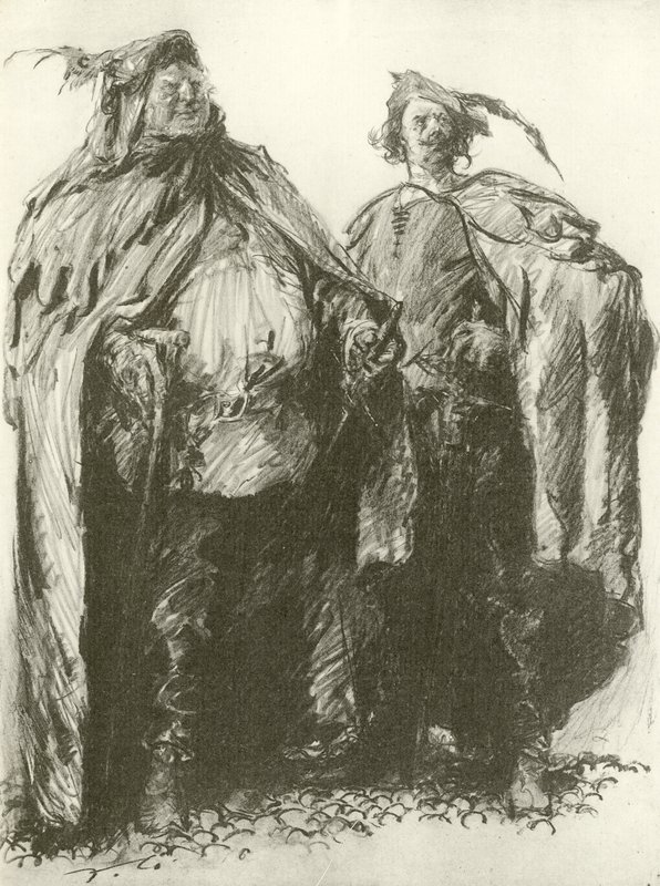 Sir John Falstaff és a pisztoly (metszet) alkotó: Frank Gillett