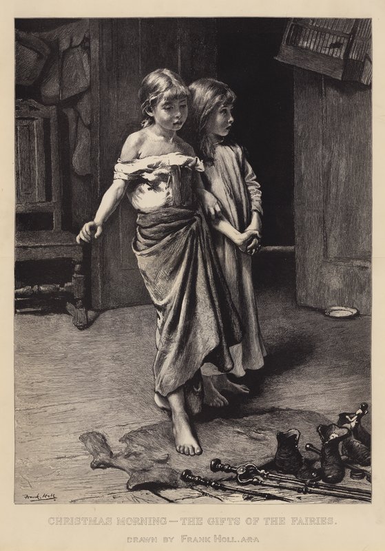 Karácsony reggel, a tündérek ajándékai alkotó: Frank Holl