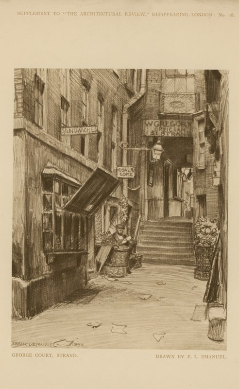 George Court on the Strand (metszet) alkotó: Frank Lewis Emanuel