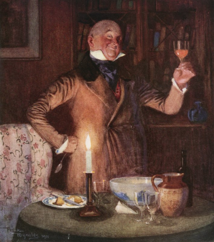 Mr. Micawber az Elemében (színes litográfia) alkotó: Frank Reynolds