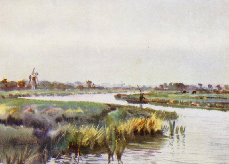 Norfolk Broads: A Wayford híd felett a Hangyán alkotó: Frank Southgate