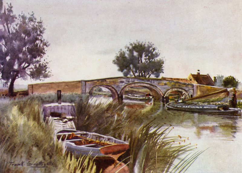 Norfolk Broads: Acle Bridge (színes litho) alkotó: Frank Southgate