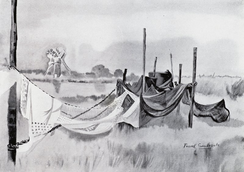 Norfolk Broads: An Eel-Sett (litho) alkotó: Frank Southgate