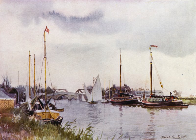 Norfolk Broads: Potter Heighamben (színes litho) alkotó: Frank Southgate