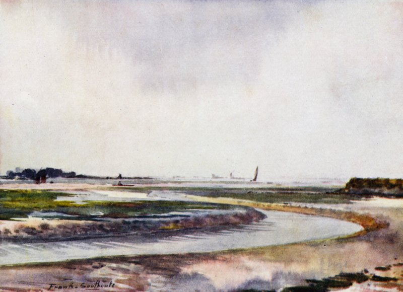 Norfolk Broads: Breydon, Low Water (színes litho) alkotó: Frank Southgate