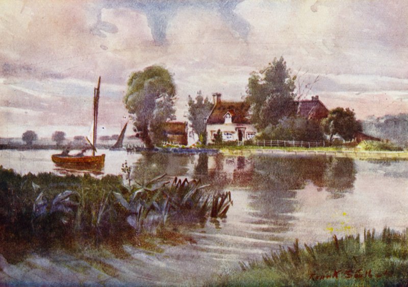 Norfolk Broads: Horning Ferry (színes litho) alkotó: Frank Southgate