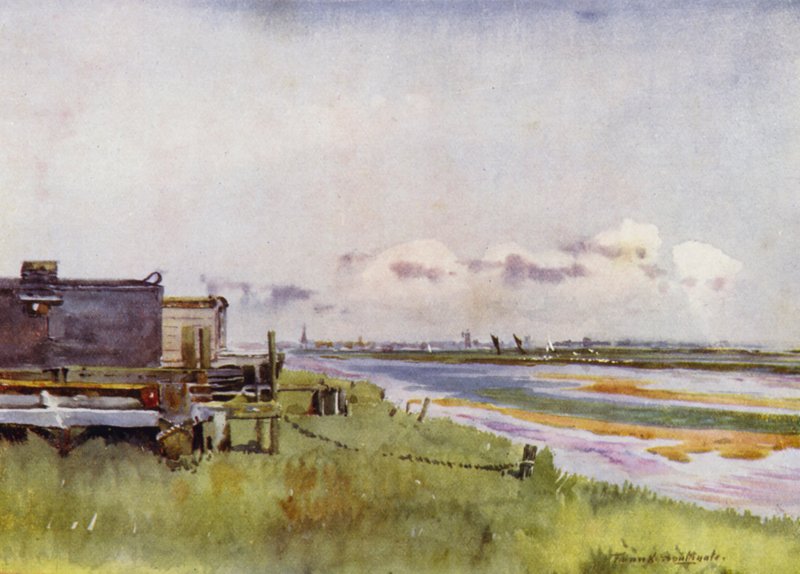 Norfolk Broads: Yarmouth Breydonból (színes litho) alkotó: Frank Southgate