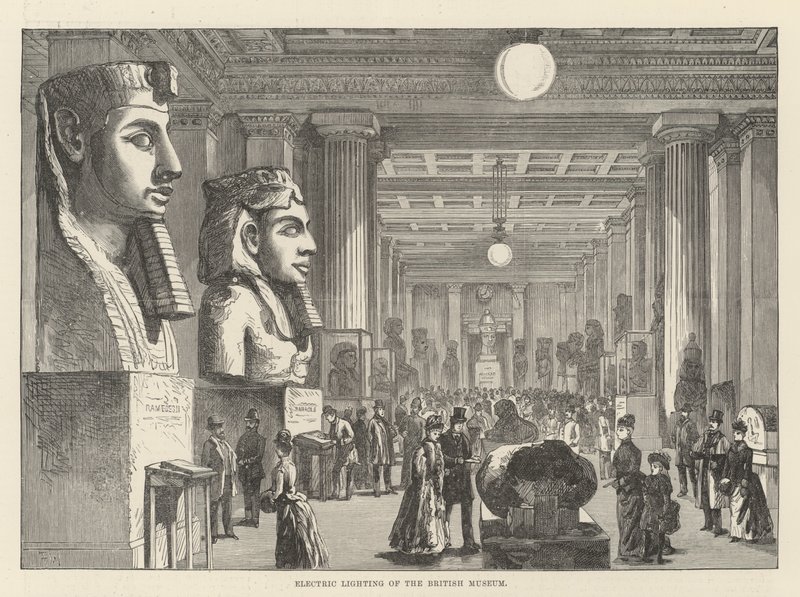 A British Museum elektromos világítása alkotó: Frank Watkins