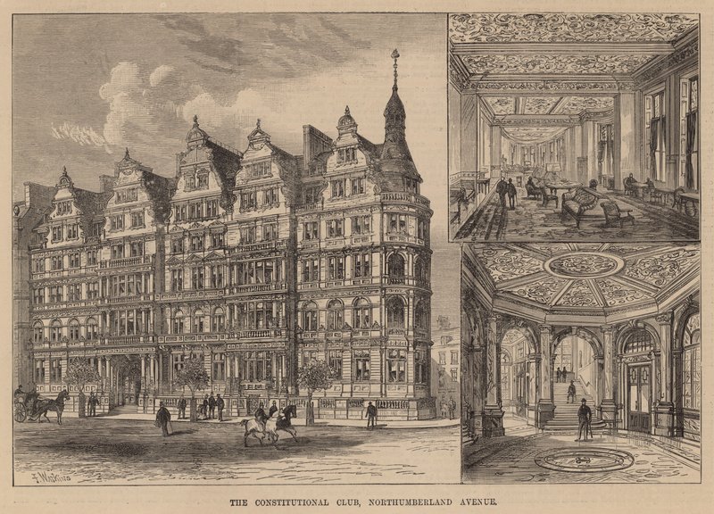 Az Alkotmányos Klub, Northumberland Avenue alkotó: Frank Watkins