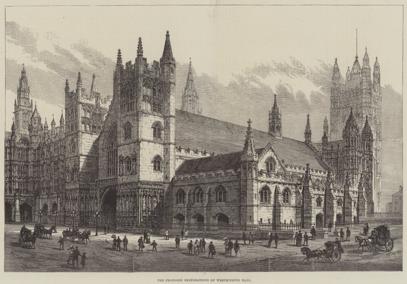 A Westminster Hall tervezett helyreállítása alkotó: Frank Watkins