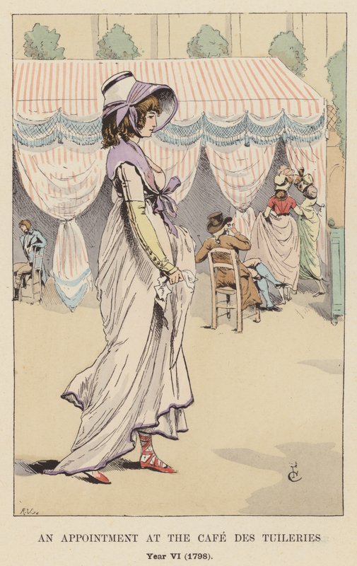 Találkozó a Cafe des Tuileries-ben, VI. év, 1798 alkotó: François Courboin