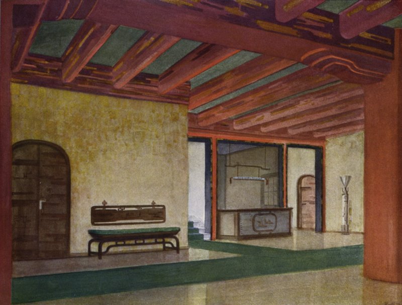 Előszoba egy szállodában (színes litó) alkotó: Frans Arnold Breuhaus de Groot