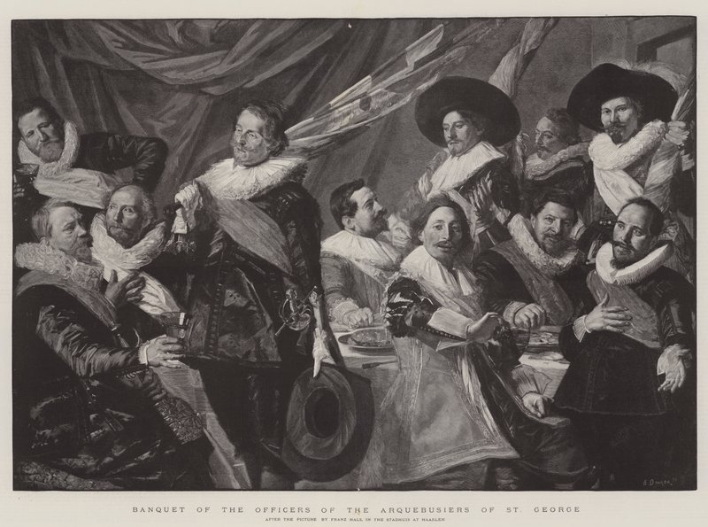 A Szent György Lovasság tisztjeinek bankettje alkotó: Frans Hals