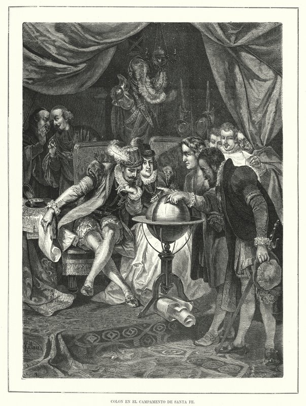 Kolumbusz Kristóf a spanyolországi Santa Fe-i táborban alkotó: Franz (after) Kollarz