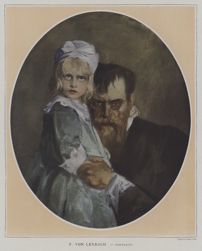 Önarckép lányával (színes litó) alkotó: Franz Seraph von (after) Lenbach