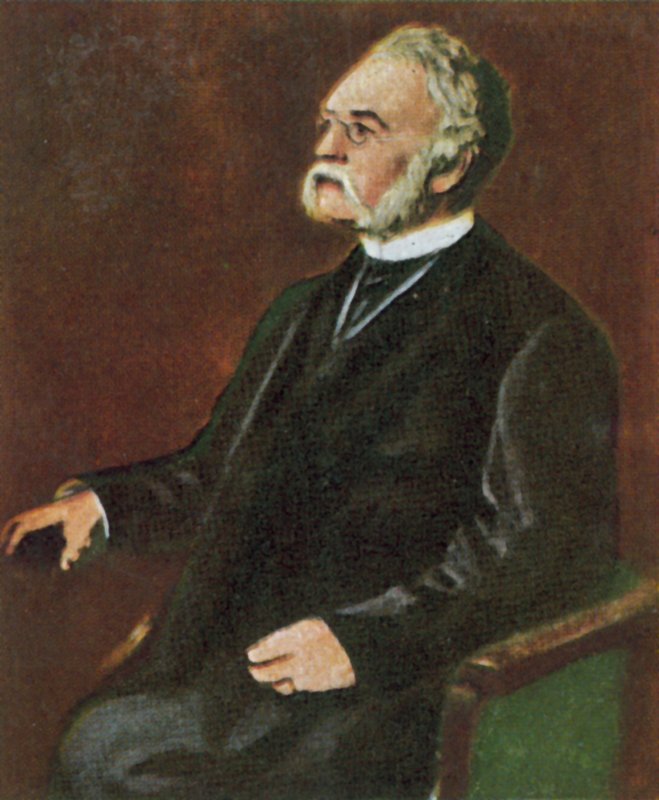 Werner von Siemens, német feltaláló és iparmágnás (színes litográfia) alkotó: Franz Seraph von (after) Lenbach