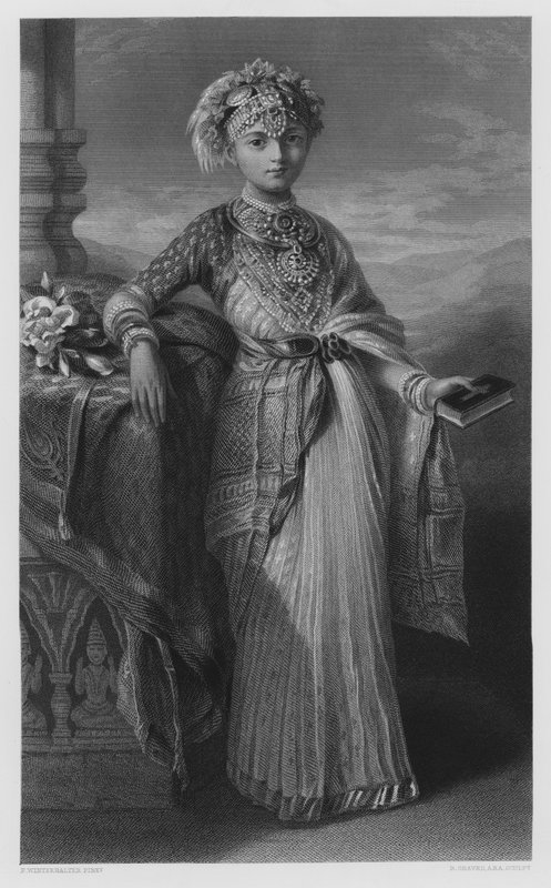 Victoria Gouramma Coorg hercegnő, a képről a Királyi Gyűjteményben alkotó: Franz Xaver after Winterhalter