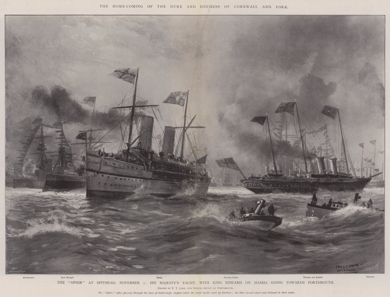 Cornwall és York hercegének és hercegnőjének hazatérése alkotó: Fred T. Jane