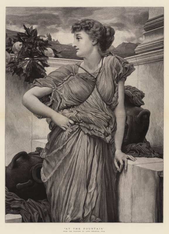 A szökőkútnál alkotó: Frederic Leighton
