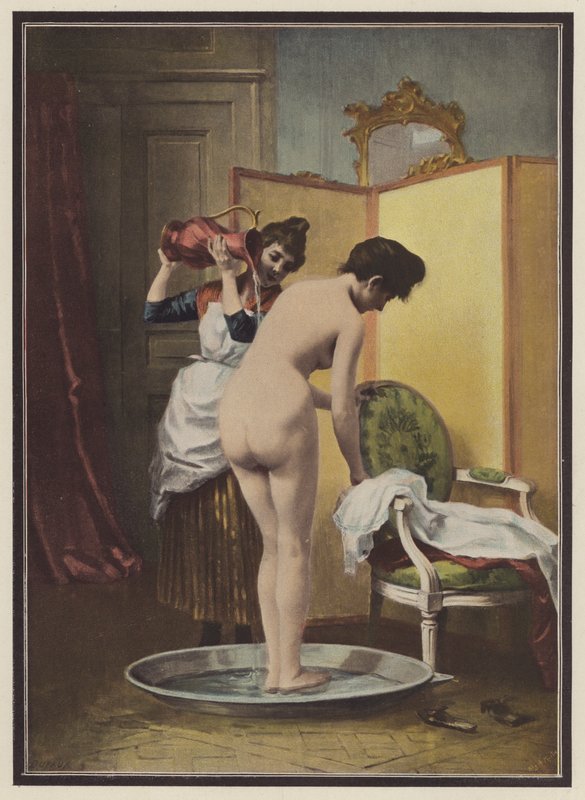 Nő a WC-nél (színes litó) alkotó: Frederic Dufaux