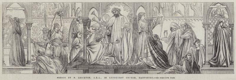 Freskó a hampshire-i Lyndhurst templomban alkotó: Frederic Leighton