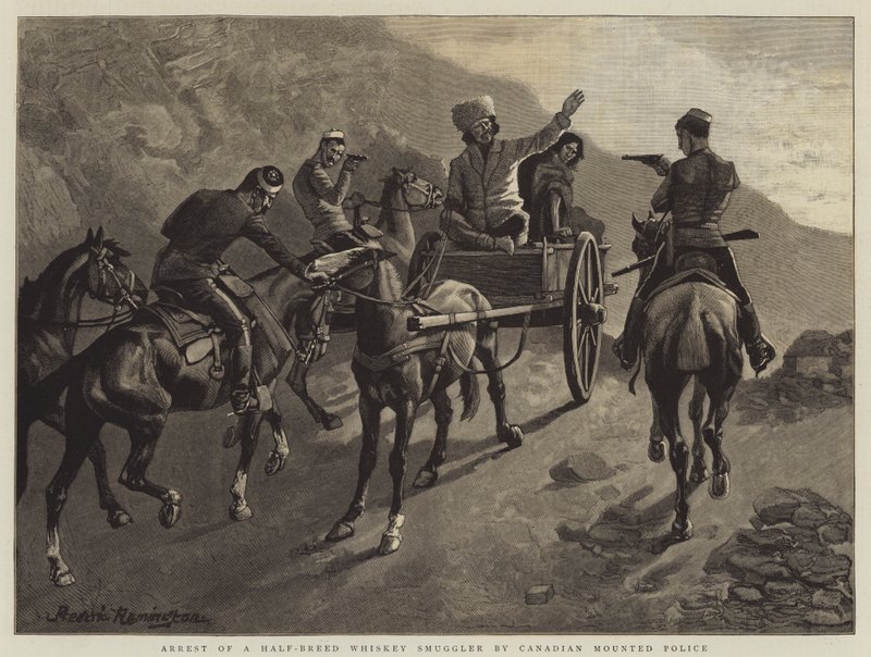 A kanadai lovasrendőrség letartóztatott egy félvér whisky-csempészt alkotó: Frederic Remington