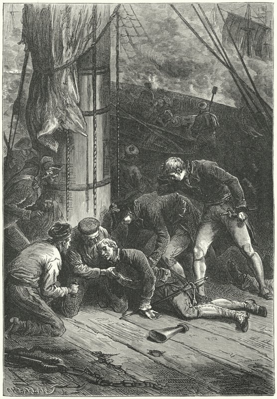 Lord Nelson admirális halála a trafalgari csatában alkotó: Frederic Theodore (after) Lix