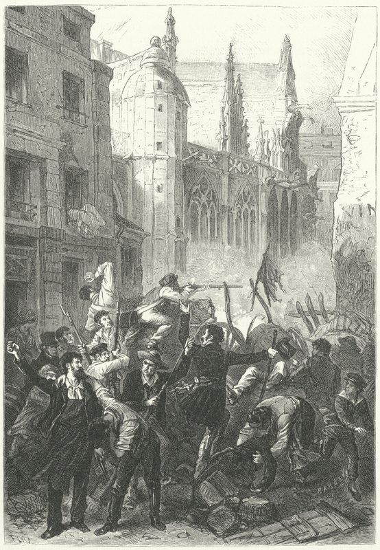 júniusi felkelés, 1848-as forradalom, Párizs (metszet) alkotó: Frederic Theodore (after) Lix