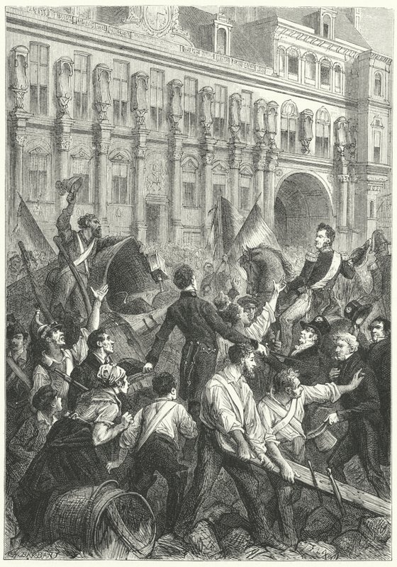 Louis Philippe, Orléans hercege úton a párizsi Hotel de Ville felé alkotó: Frederic Theodore (after) Lix