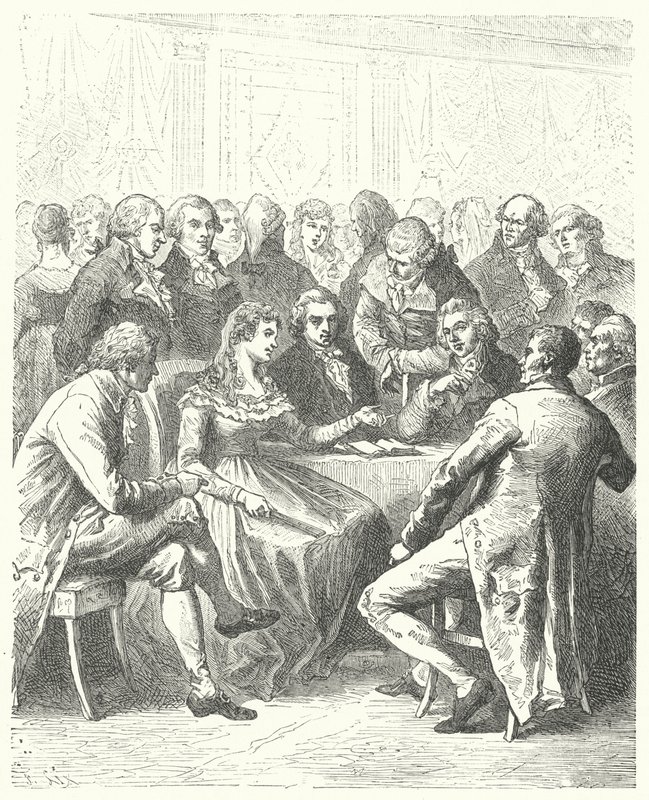 Madame Roland és a Girondins, francia forradalom (metszet) alkotó: Frederic Theodore (after) Lix