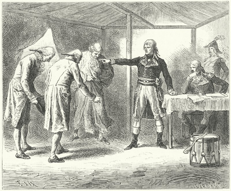 Napóleon elbocsátotta a velencei delegációt a franciák velencei és veronai mészárlása után alkotó: Frederic Theodore (after) Lix