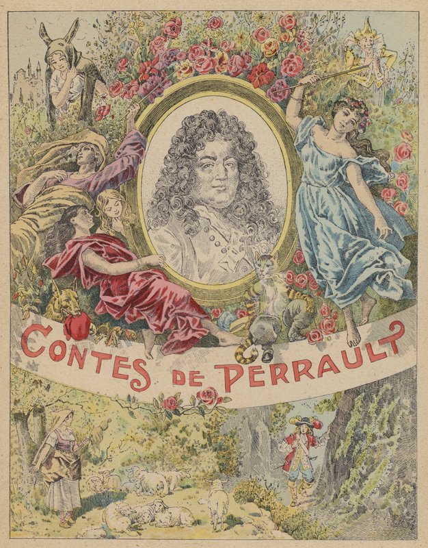 A Les Contes de Perrault címoldali illusztrációja (színes litó) alkotó: Frederic Theodore (after) Lix