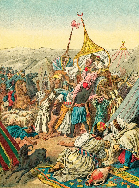 Abd El Kader törzsének elfogása alkotó: Frederic Theodore Lix