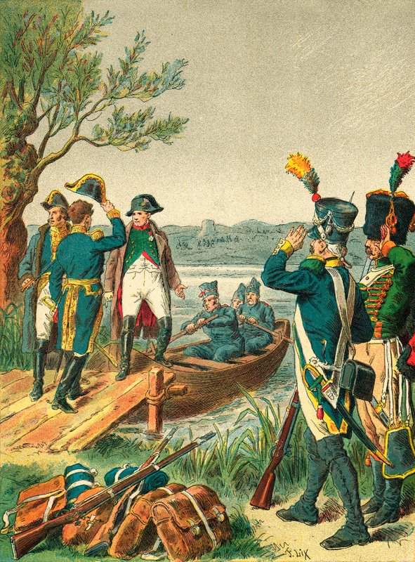 Napóleon és Massena a Lobau-szigeten alkotó: Frederic Theodore Lix
