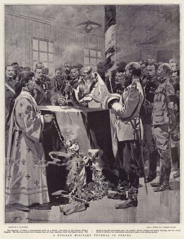 Orosz katonai temetés Pekingben alkotó: Frederic de Haenen
