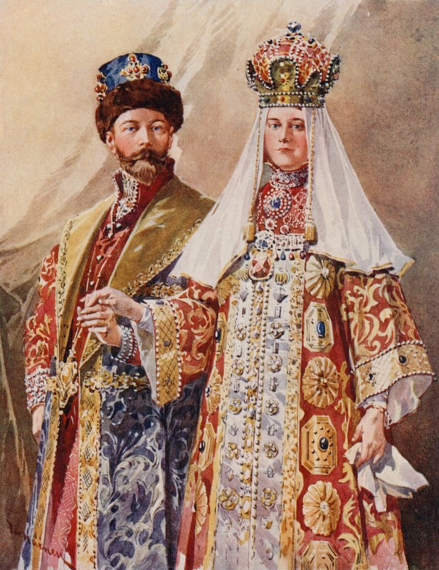 Császár és császárné ősi ruhában alkotó: Frederic de Haenen