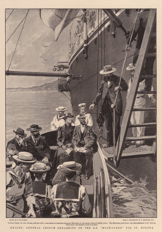 Cronje tábornok száműzetésben, az SS Milwaukee hajóval Szent Ilona felé tartva alkotó: Frederic de Haenen