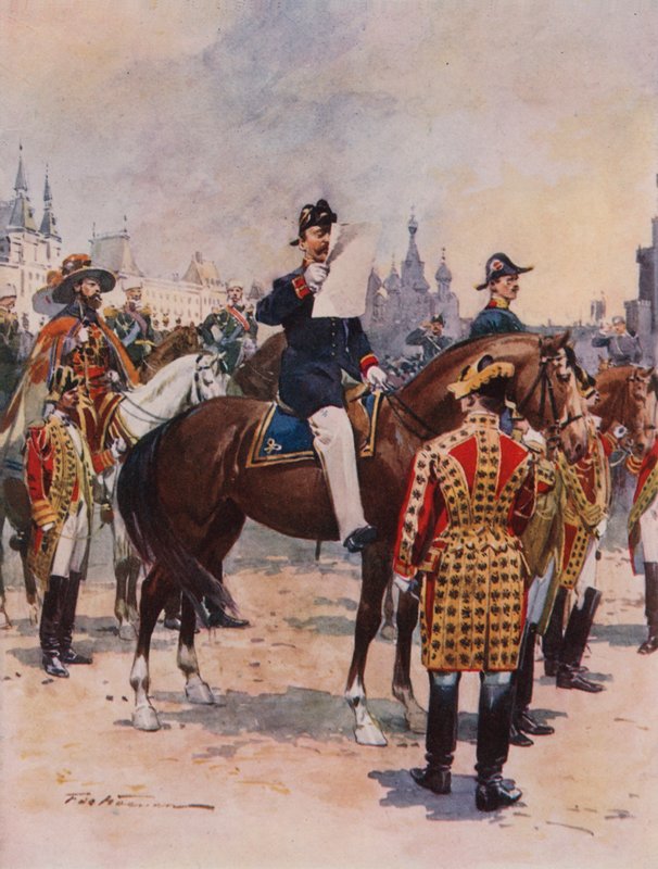 A császár koronázását bejelentő hírnökök alkotó: Frederic de Haenen
