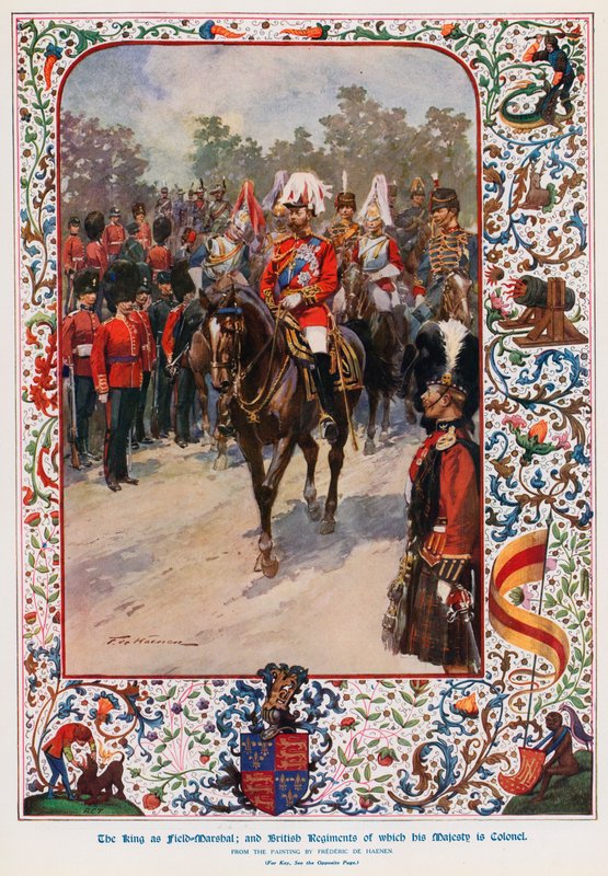 V. György király, mint Field Marshall, a brit ezred, amelynek őfelsége ezredes alkotó: Frederic de Haenen